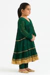 Buy_Tiny Pants_Emerald Green Chanderi Cotton, Georgette Zari Embroidered Anarkali Set _Online_at_Aza_Fashions