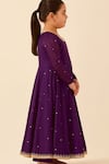 Tiny Pants_Purple Chanderi Cotton Zari, Sequins Embroidered Anarkali With Dupatta _Online_at_Aza_Fashions