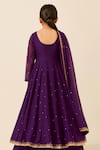 Shop_Tiny Pants_Purple Chanderi Cotton Zari, Sequins Embroidered Anarkali With Dupatta _at_Aza_Fashions