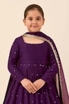 Buy_Tiny Pants_Purple Chanderi Cotton Zari, Sequins Embroidered Anarkali With Dupatta _Online_at_Aza_Fashions