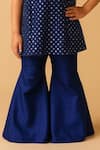 Buy_Tiny Pants_Blue Dupion Printed Kurta With Sharara _Online_at_Aza_Fashions