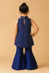 Shop_Tiny Pants_Blue Dupion Printed Kurta With Sharara _at_Aza_Fashions