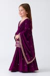Tiny Pants_Purple Velvet Zari, Stones, Sequins, Embroidery Lehenga Set _Online_at_Aza_Fashions