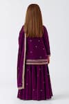 Shop_Tiny Pants_Purple Velvet Zari, Stones, Sequins, Embroidery Lehenga Set _at_Aza_Fashions