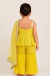 Shop_Tiny Pants_Yellow Georgette Sequins, Mirrors, Tassels Work Kurta Sharara Set _at_Aza_Fashions