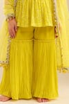 Buy_Tiny Pants_Yellow Georgette Sequins, Mirrors, Tassels Work Kurta Sharara Set _Online_at_Aza_Fashions