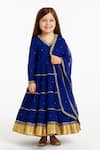 Buy_Tiny Pants_Blue Georgette Sequins, Zari Royal Embroidered Anarkali Set _at_Aza_Fashions