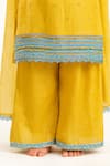 Shop_Tiny Pants_Mustard Cotton Sequins, Lace Yellow Embroidered Kurta Set _Online_at_Aza_Fashions