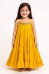Buy_Tiny Pants_Mustard Georgette Embroidery Tiered Kurta Set _at_Aza_Fashions