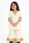 Buy_Tiny Pants_Off White Cotton Embroidery Kurta With Sharara _at_Aza_Fashions