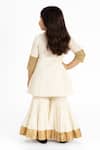 Shop_Tiny Pants_Off White Cotton Embroidery Kurta With Sharara _at_Aza_Fashions