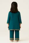 Shop Tiny Pants Green Cotton Embroidery, Zari, Lace Kurta Pant Set at Aza Fashions Shop_Tiny Pants_Green Cotton Embroidery, Zari, Lace Kurta Pant Set _at_Aza_Fashions