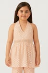 Tiny Pants Peach Georgette Sequins Work Kurta With Sharara Online at Aza Fashions Tiny Pants_Peach Georgette Sequins Work Kurta With Sharara _Online_at_Aza_Fashions