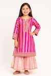 Buy Tiny Pants Pink Cotton Satin, Net Zari, Embroidery, Foil Stripe Pattern Kurta And Lehenga Set at Aza Fashions Buy_Tiny Pants_Pink Cotton Satin, Net Zari, Embroidery, Foil Stripe Pattern Kurta And Lehenga Set _at_Aza_Fashions