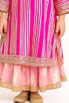 Shop Tiny Pants Pink Cotton Satin, Net Zari, Embroidery, Foil Stripe Pattern Kurta And Lehenga Set Online at Aza Fashions Shop_Tiny Pants_Pink Cotton Satin, Net Zari, Embroidery, Foil Stripe Pattern Kurta And Lehenga Set _Online_at_Aza_Fashions
