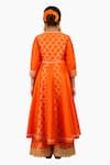 Shop Tiny Pants Orange Chanderi Zari, Tassels, Embroidery Anarkali With Sharara at Aza Fashions Shop_Tiny Pants_Orange Chanderi Zari, Tassels, Embroidery Anarkali With Sharara _at_Aza_Fashions