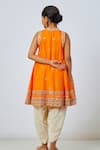 Shop Tiny Pants Orange Cotton Satin, Net Embroidery, Mirrors Kurta Dhoti Pant Set at Aza Fashions Shop_Tiny Pants_Orange Cotton Satin, Net Embroidery, Mirrors Kurta Dhoti Pant Set _at_Aza_Fashions