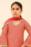 Tiny Pants Red Georgette Mirrors, Gota Patti, Foil Printing Work Kurta Sharara Set Online at Aza Fashions Tiny Pants_Red Georgette Mirrors, Gota Patti, Foil Printing Work Kurta Sharara Set _Online_at_Aza_Fashions