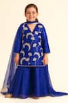 Buy Tiny Pants Blue Cotton Embroidery, Zari Floral Kurta Sharara Set at Aza Fashions Buy_Tiny Pants_Blue Cotton Embroidery, Zari Floral Kurta Sharara Set _at_Aza_Fashions