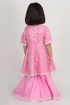 Shop Tiny Pants Pink Georgette Mirrors, Lace, Gota Patti Work Kurta With Sharara at Aza Fashions Shop_Tiny Pants_Pink Georgette Mirrors, Lace, Gota Patti Work Kurta With Sharara _at_Aza_Fashions