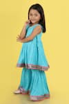 Buy Tiny Pants Aqua Georgette Sequins, Lace Embroidered Kurta With Tiered Sharara Online at Aza Fashions Buy_Tiny Pants_Aqua Georgette Sequins, Lace Embroidered Kurta With Tiered Sharara _Online_at_Aza_Fashions