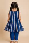 Shop Tiny Pants Blue Organza Embroidery Thread Kurta And Pant Set at Aza Fashions Shop_Tiny Pants_Blue Organza Embroidery Thread Kurta And Pant Set _at_Aza_Fashions