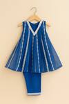 Tiny Pants Blue Organza Embroidery Thread Kurta And Pant Set Online at Aza Fashions Tiny Pants_Blue Organza Embroidery Thread Kurta And Pant Set _Online_at_Aza_Fashions