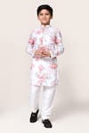 Buy_Petite Pomme_White Cotton Floral Printed Kurta And Pant Set _at_Aza_Fashions
