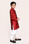 Petite Pomme_Red Jacquard Zari Kurta And Dhoti Pant Set _Online_at_Aza_Fashions