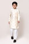 Buy_Petite Pomme_Cream Silk Embroidery, Sequins Thread And Kurta & Pant Set _Online_at_Aza_Fashions