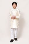 Buy_Petite Pomme_Cream Silk Embroidery, Sequins Thread And Kurta & Pant Set _at_Aza_Fashions