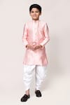 Buy_Petite Pomme_Pink Jacquard Kurta And Dhoti Pant Set _at_Aza_Fashions