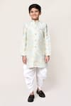 Buy_Petite Pomme_Aqua Jacquard Kurta And Dhoti Pant Set _Online_at_Aza_Fashions
