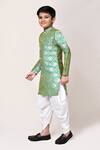 Petite Pomme_Green Jacquard, Silk Kurta And Dhoti Pant Set _Online_at_Aza_Fashions
