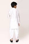 Shop_Petite Pomme_White Silk Block Print Kurta And Dhoti Pant Set _at_Aza_Fashions
