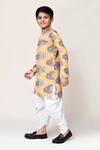 Buy_Petite Pomme_Yellow Cotton, Silk Foil Printing Bandhani Kurta And Dhoti Pant Set _Online_at_Aza_Fashions