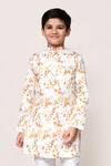 Buy_Petite Pomme_White Cotton Floral Print Kurta And Pant Set 