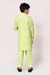 Shop_Petite Pomme_Green Linen Plain Kurta And Pant Set _at_Aza_Fashions
