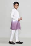 Petite Pomme_White Muslin Ombre Kurta And Pant Set _Online_at_Aza_Fashions