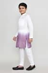 Petite Pomme_White Muslin Ombre Kurta And Pant Set _at_Aza_Fashions
