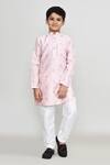 Buy_Petite Pomme_Pink Silk, Shantoon Sequins, Embroidery Thread Kurta With Pant _Online_at_Aza_Fashions