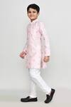 Shop_Petite Pomme_Pink Silk, Shantoon Sequins, Embroidery Thread Kurta With Pant _Online_at_Aza_Fashions