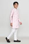 Petite Pomme_Pink Silk, Shantoon Sequins, Embroidery Thread Kurta With Pant _at_Aza_Fashions