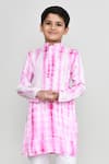 Shop_Petite Pomme_Pink Muslin, Silk Ombre Kurta With Pant _Online_at_Aza_Fashions