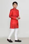 Shop_Petite Pomme_Red Shantoon Tie And Dye Kurta & Pant Set _Online_at_Aza_Fashions