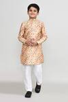 Buy_Petite Pomme_Orange Silk, Shantoon Floral Print Kurta Set _at_Aza_Fashions