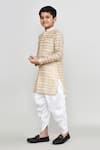 Buy_Petite Pomme_Beige Cotton, Silk Stripe Print Kurta And Patiala Pant Set _Online_at_Aza_Fashions