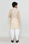 Shop_Petite Pomme_Beige Cotton, Silk Stripe Print Kurta And Patiala Pant Set _at_Aza_Fashions