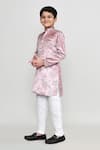 Buy_Petite Pomme_Pink Velvet Embroidery, Sequins Floral Pattern Kurta Set _Online_at_Aza_Fashions