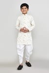 Buy_Petite Pomme_Cream Cotton, Silk Embroidery Thread Work Kurta And Patiala Pant Set _at_Aza_Fashions